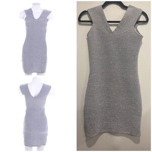 Mango Striped Sleeveless Bodycon Dress XS